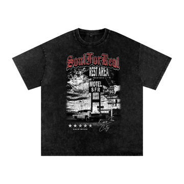 Snow Washed Oversized Cotton T-Shirt