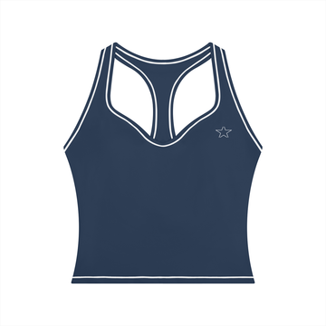 Soul for Real Topstitch Yoga Tank — official band merch, Navy Blue