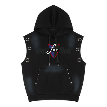 Unisex Vintage Wash Sun Fade Sleeveless Hoodie